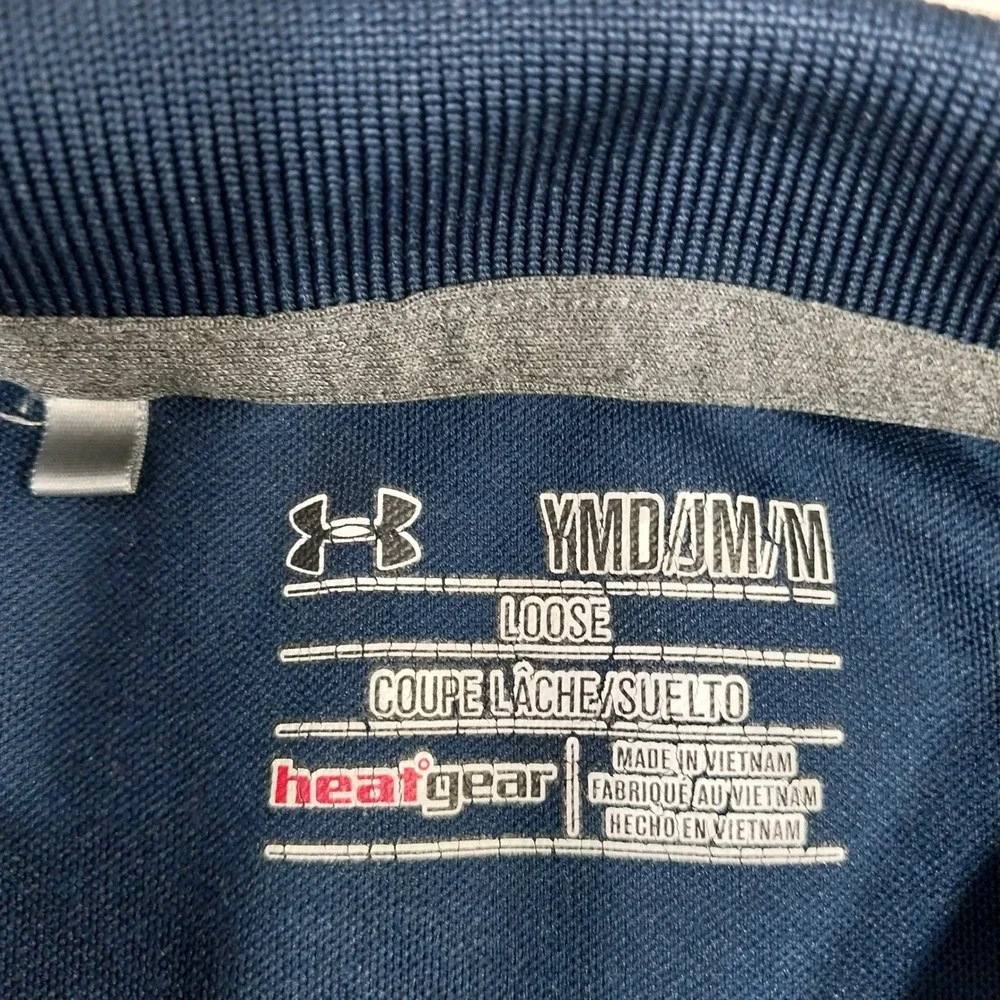 Under Armour Boys Polo Shirt HeatGear Loose Fit YMD Navy Blue